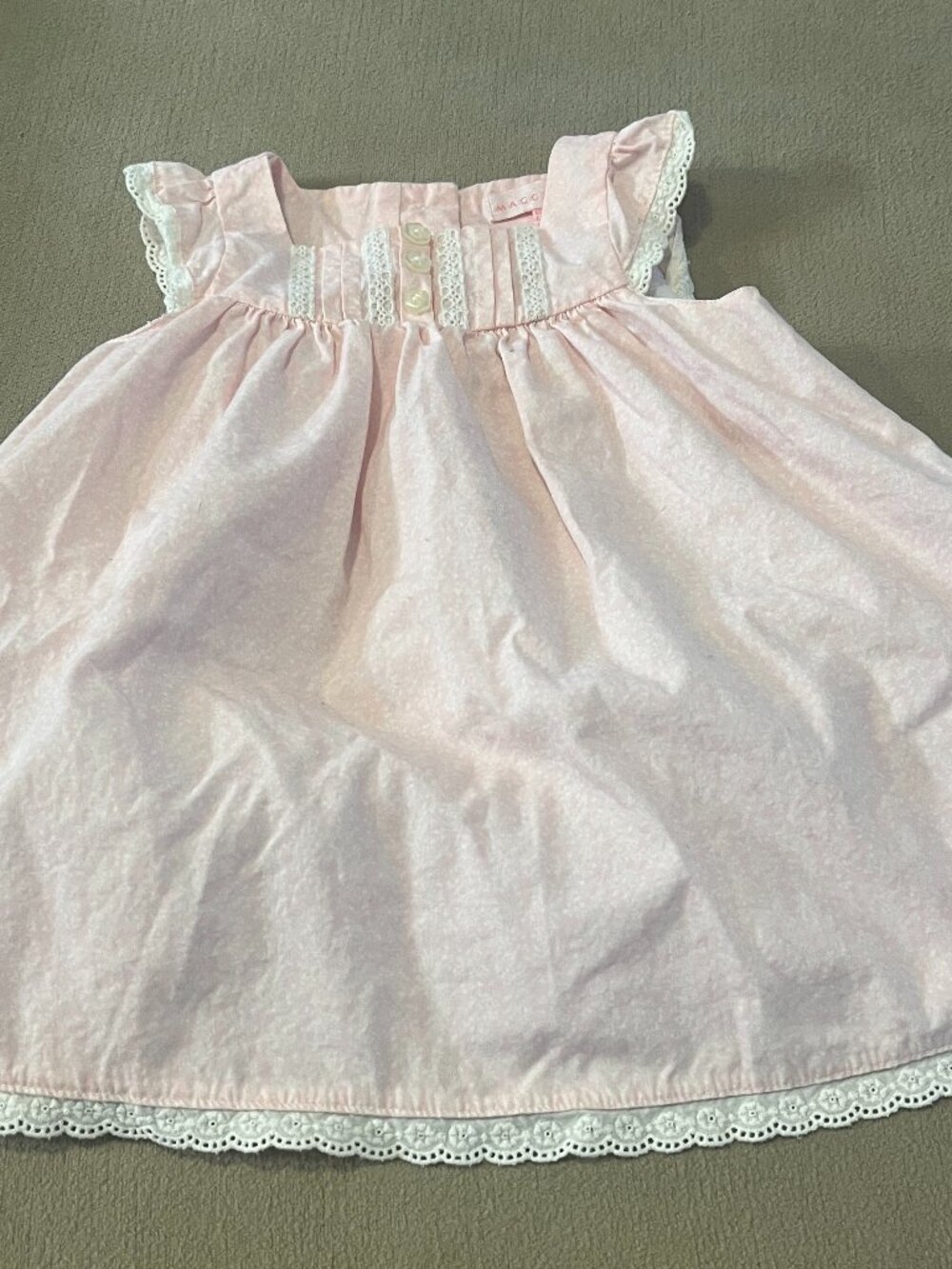 Maggie & Zoe Baby Girls Pink Lining Dress Short Sleeves Size 9 Month New